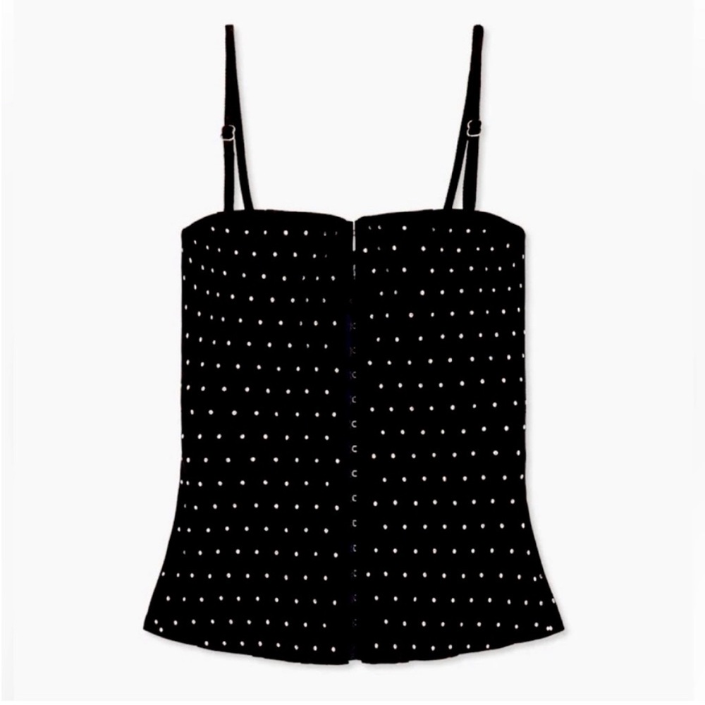 WeWoreWhat black denim rhinestone corset